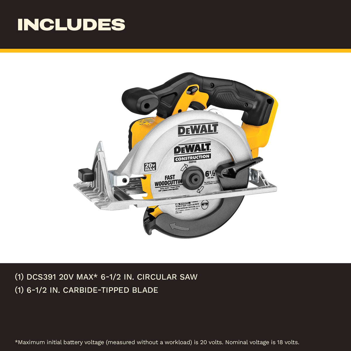 DEWALT 20V MAX Circular Saw Cordless, Battery Not Included (DCS391B)