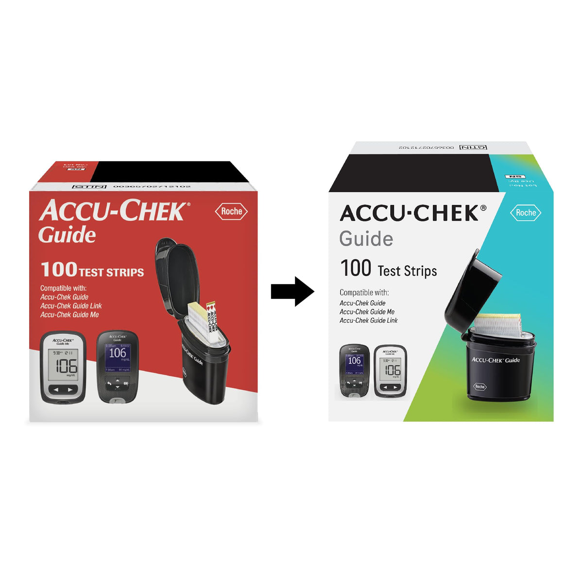 Accu-Chek Guide Glucose Test Strips, Pack of 100