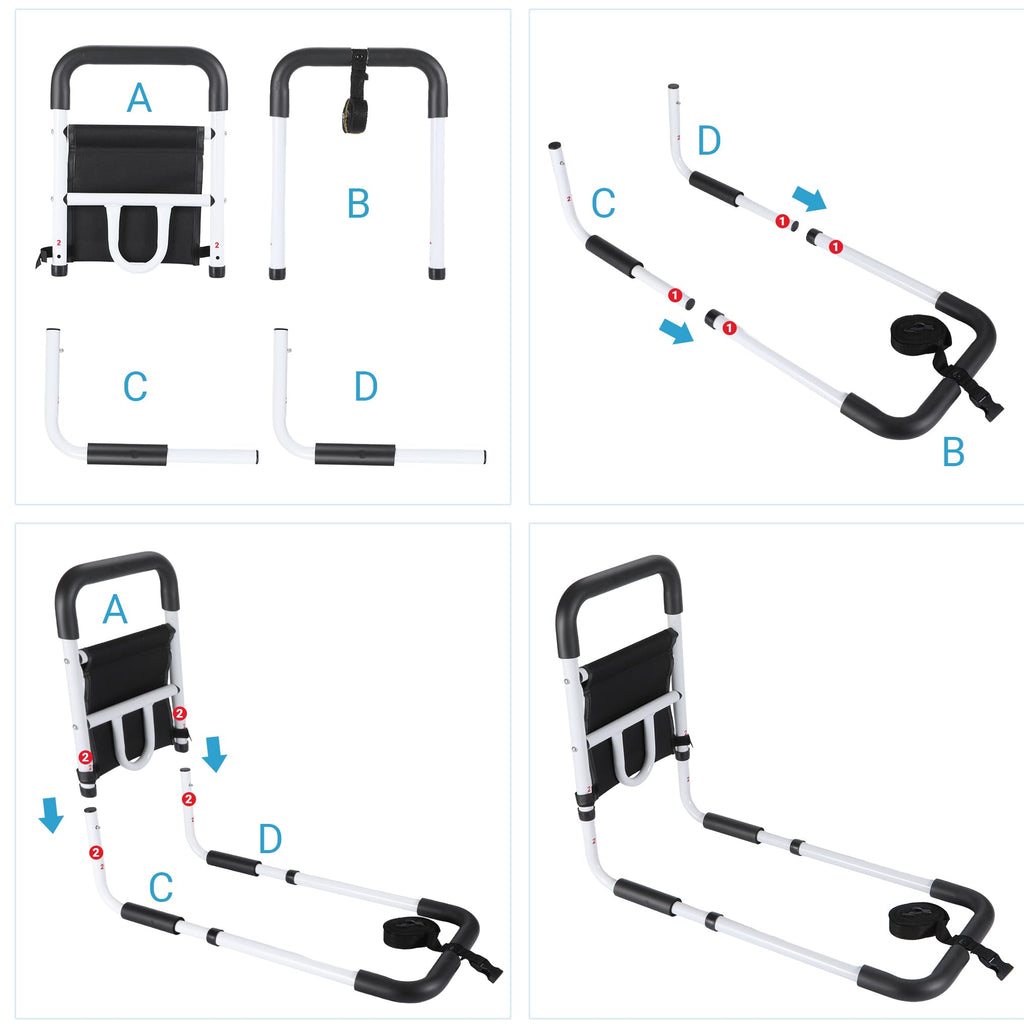 Bed Rails for Elderly Adults Safety with Bedside Storage Pocket