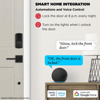 Kwikset Halo Wi-Fi Smart Lock, Keyless Entry Front Door Touchscreen Deadbolt, Matte Black Finish, Grade AAA Certified, UL Listed, Easy Install No Hub