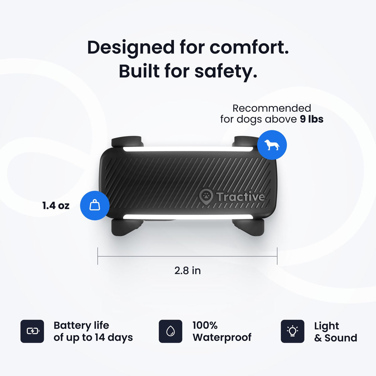 Tractive Smart Dog GPS Tracker | Live Pet Tracker with Virtual Fence | Vital Signs Monitoring of Heart & Respiratory Rate | Bark Monitoring | Dog