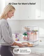 Vtopmart Clear Stackable Storage Drawers Set of 5, Plastic Organizer Bins