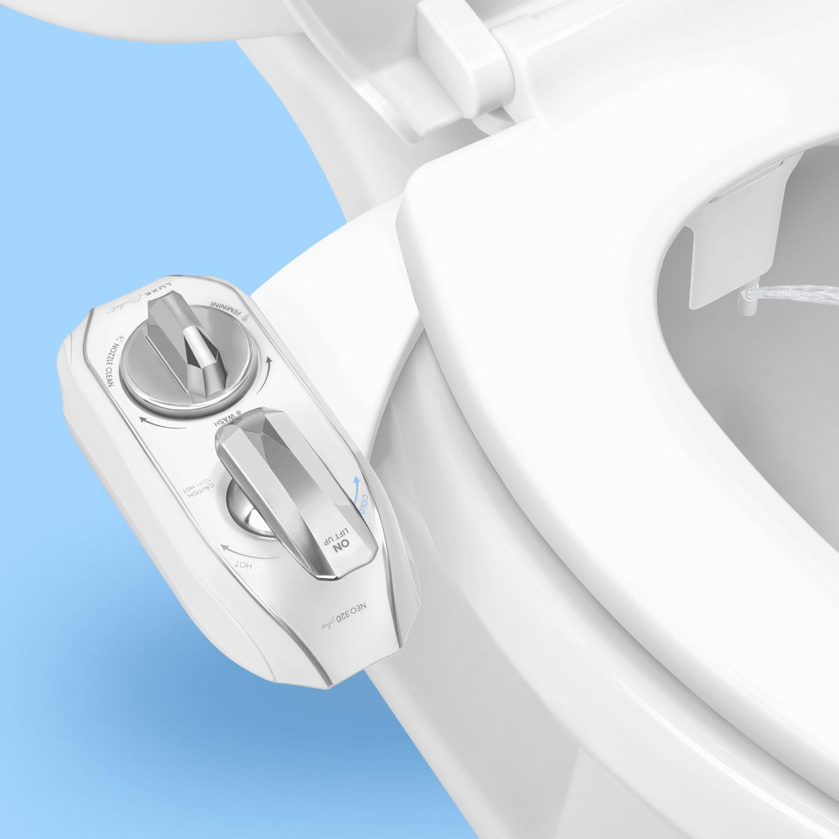 LUXE Bidet NEO 320 PLUS - Warm Water Bidet Attachment for Toilet, Chrome