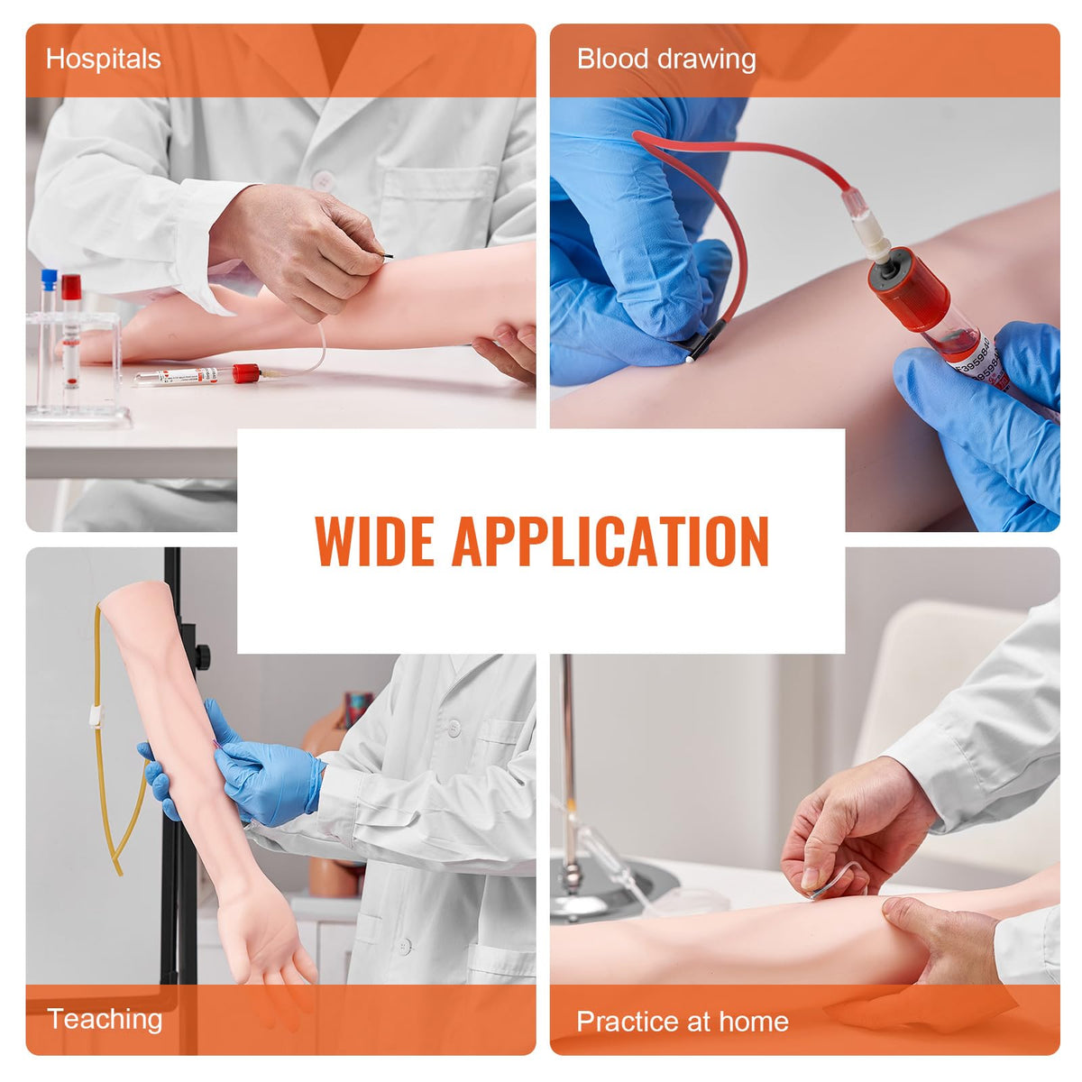 VEVOR Intravenous Practice Arm Kit Made of PVC Latex Material Phlebotomy Arm with Infusion Stand Practice Arm for Phlebotomy with a Storage Handbag