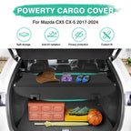 Powerty Cargo Cover for Mazda CX5 CX-5 2017-2024 2025 Accessories, Canvas