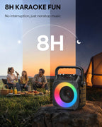 Karaoke Machine, Portable Bluetooth Speaker with 2 Wireless Microphones