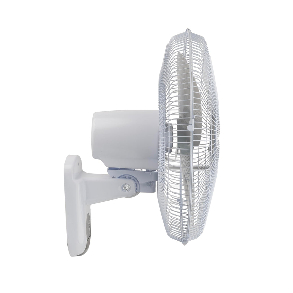 COMFORT ZONE 16" Oscillating Wall Mount Fan with Remote & Timer - White
