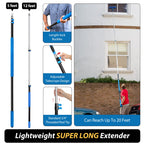 20 Feet High Reach Duster Kit with 5-12 Ft Extension Pole, Cobweb Duster with Telescoping Pole, Window Squeegee with Scrubber, Spider Web Brush, High