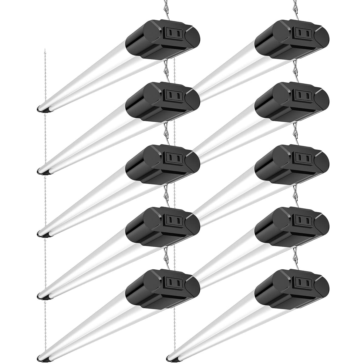 10 Pack 4FT LED Shop Light, 6500K, 40W=250W, 4400LM, 4 Linkable
