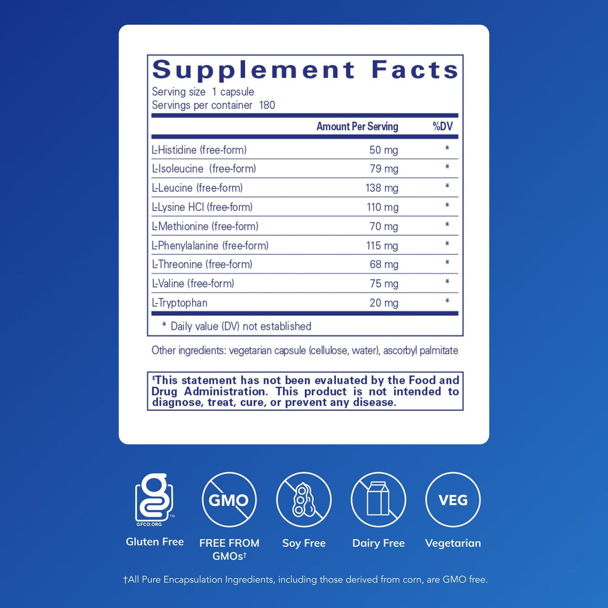 Pure Encapsulations Essential Amino Acids, 180 Capsules