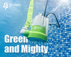Green Expert 1/3HP Submersible Sump Pump Kit with 25FT Lay-Flat Discharge Hose, Pump with Hose, Water Sensor Automatic/Manual Low Water Drain Pump