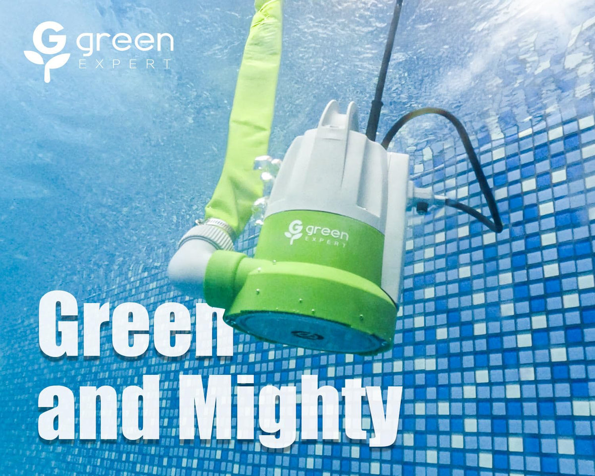 Green Expert 1/3HP Submersible Sump Pump Kit with 25FT Lay-Flat Discharge Hose, Pump with Hose, Water Sensor Automatic/Manual Low Water Drain Pump