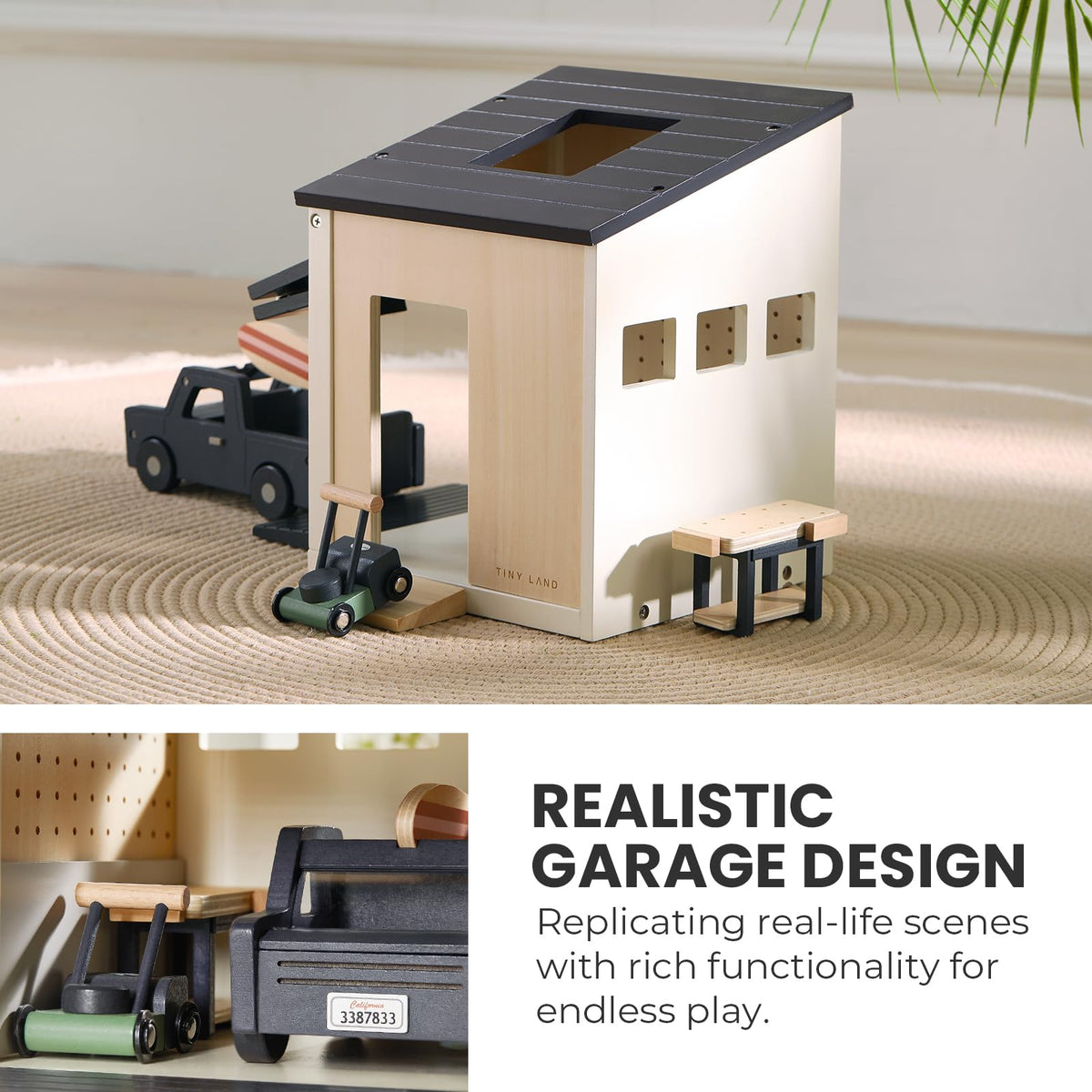 Tiny Land Wooden Dollhouse Garage Set Expansion Furniture & Accessories