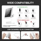 Solar Panel for Ring Camera, 2 Pack 4W Solar Charger with 10FT Cable, USB-C to Barrel Plug Adapter, Compatible with Ring Stick Up Cam Battery/Pro