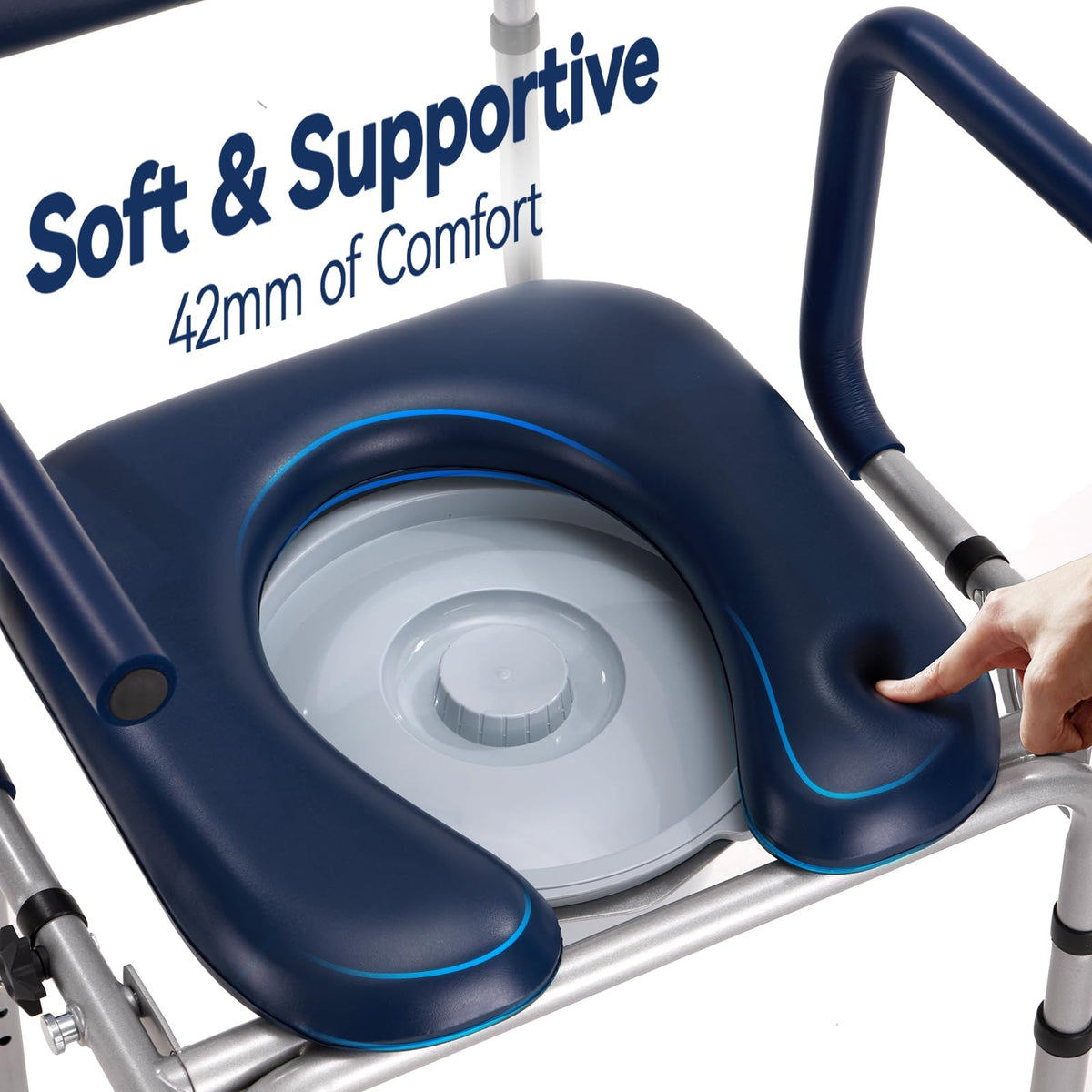 M73 Drop Arm Bedside Commodes for Seniors, Potty Chair for Adults