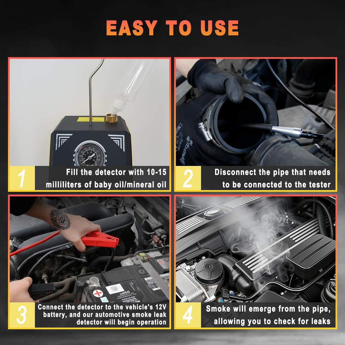 Smoke Machine, All Accessories & Built-in Air Pump, Pressure Gauge