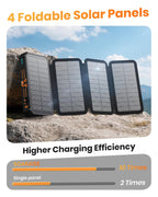 Solar Power Bank 48000mAh Wireless Portable Charger with 4 Cables