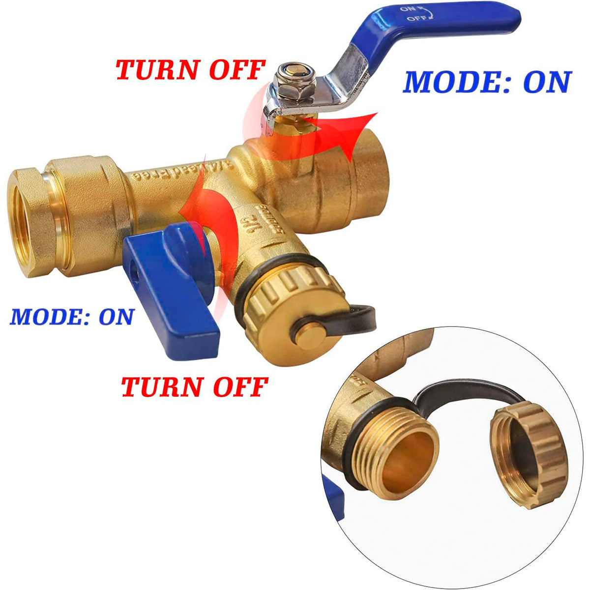 LIULO TOOL 3/4 Inch IPS Isolator Tankless Water Heater Service Valve Kit, with Pressure Relief Valve, Clean Brass