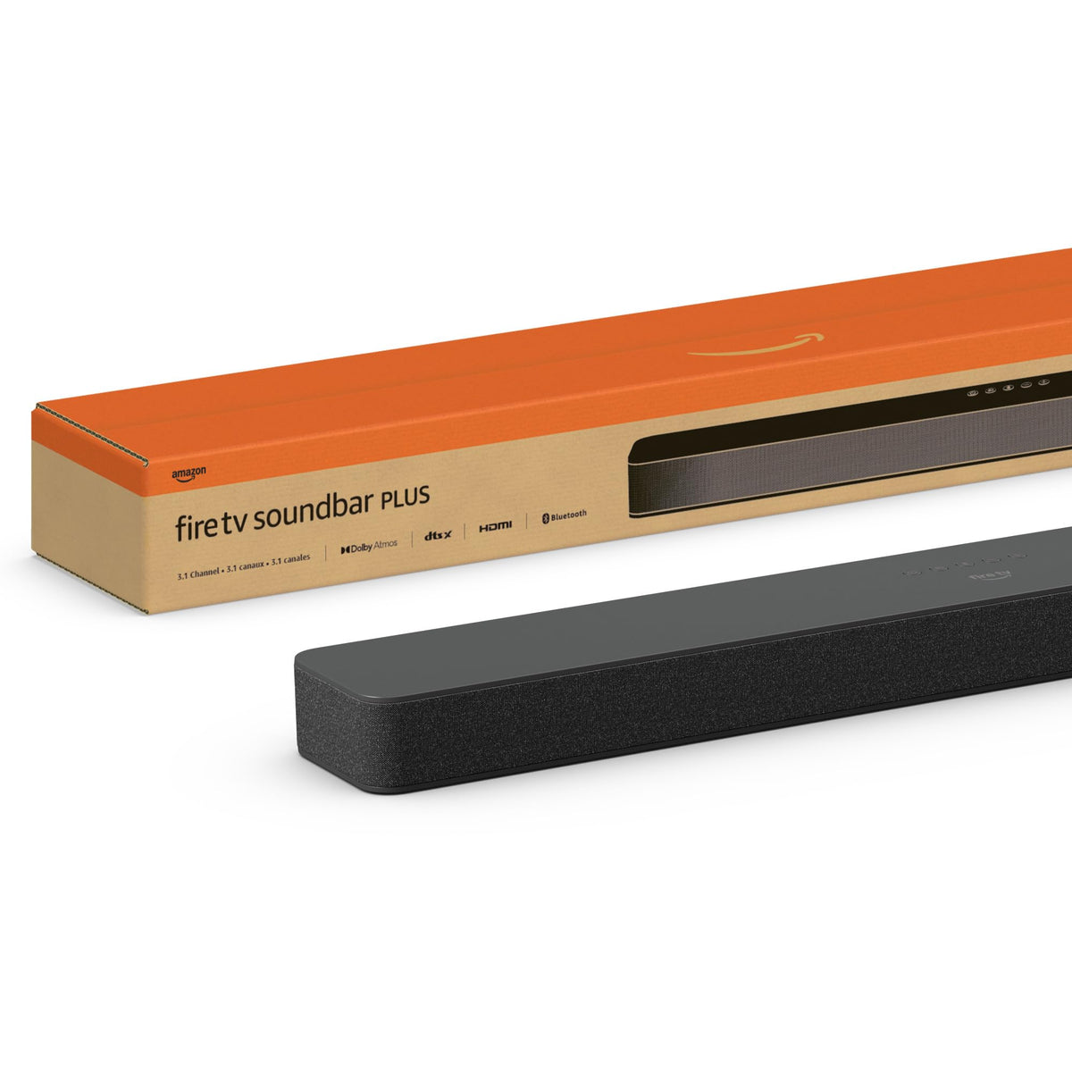 Fire TV Soundbar Plus (newest model) with built-in subwoofer, 3.1 channel, Dolby Atmos, clear dialogue