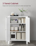VASAGLE Bathroom Floor Storage Cabinet, 2 Doors , Cloud White