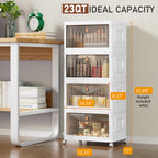 Wise Oannes Closet Organizers and storage with Wheels, 23QT White