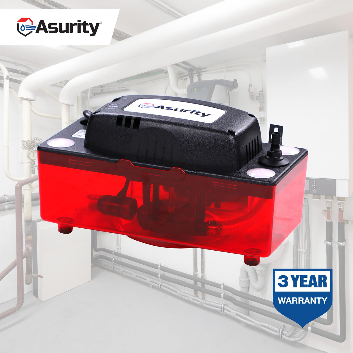 Asurity by Diversitech ULTRACP-22 120V Compact HVAC Condensate Pump with 22' Max Lift Height, Standard HVAC Condensate Removal Pump for Air