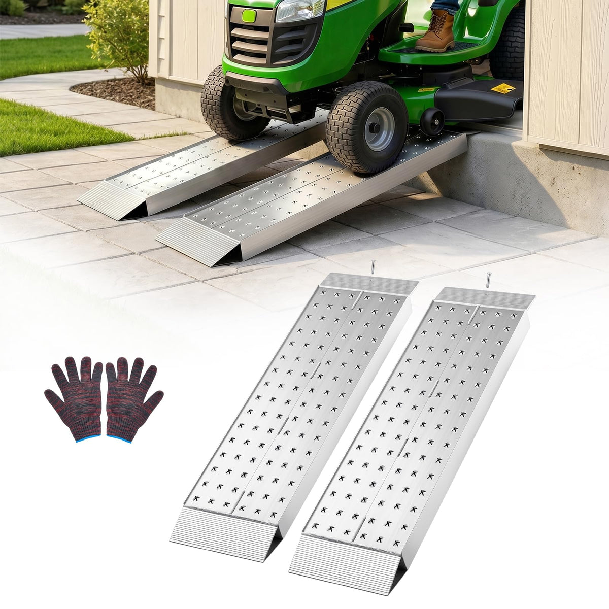 VEVOR Aluminum Trailer Ramps, 2PCS 39 x 12 in, Heavy-Duty ATV Ramp Set with Anti-Slip Plates, 3000LBS Combined Capacity Loading Ramps for Motorcycles