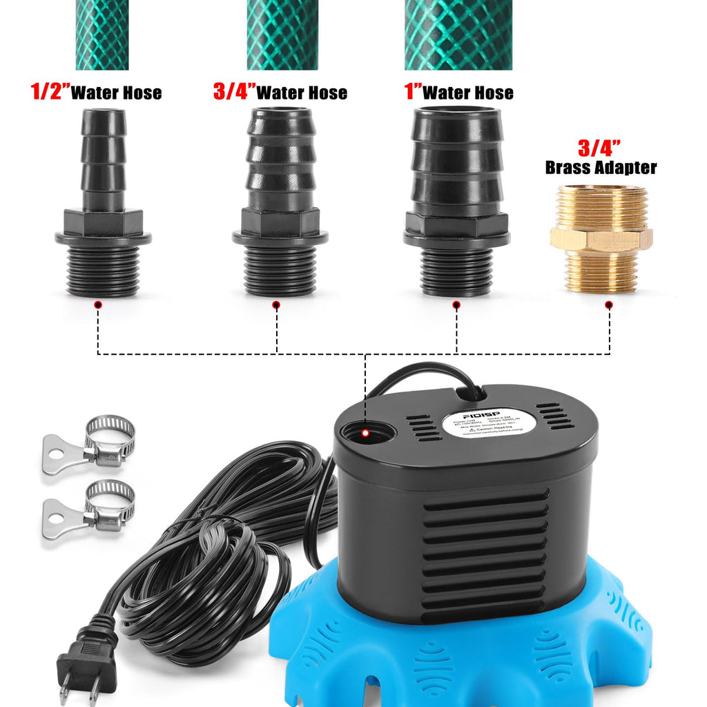 Pool Cover Pump, 850 GPH Pool Water Pump with 23 FT Drain Hose