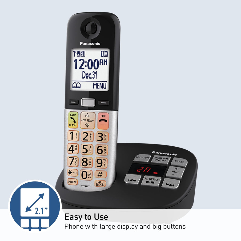 Panasonic Cordless Phone, Landline Phone with Volume Boost and Slow Talk