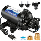 ECO-WORTHY 33-Series Industrial Water Pressure Pump 110V AC 4.0GPM 50PSI RV Fresh Water Diaphragm Pump include Garden Hose Adapters for Irrigation