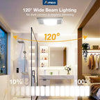 Amico Bathroom Exhaust Fan with LED Light, 80 CFM, 0.9 Sones, 90 CRI, White