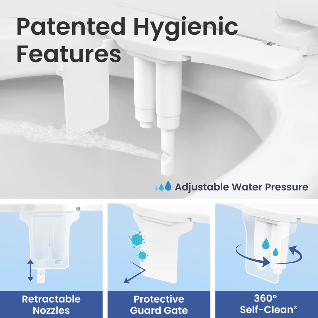 LUXE Bidet NEO 320 PLUS - Warm Water Bidet Attachment for Toilet, Chrome