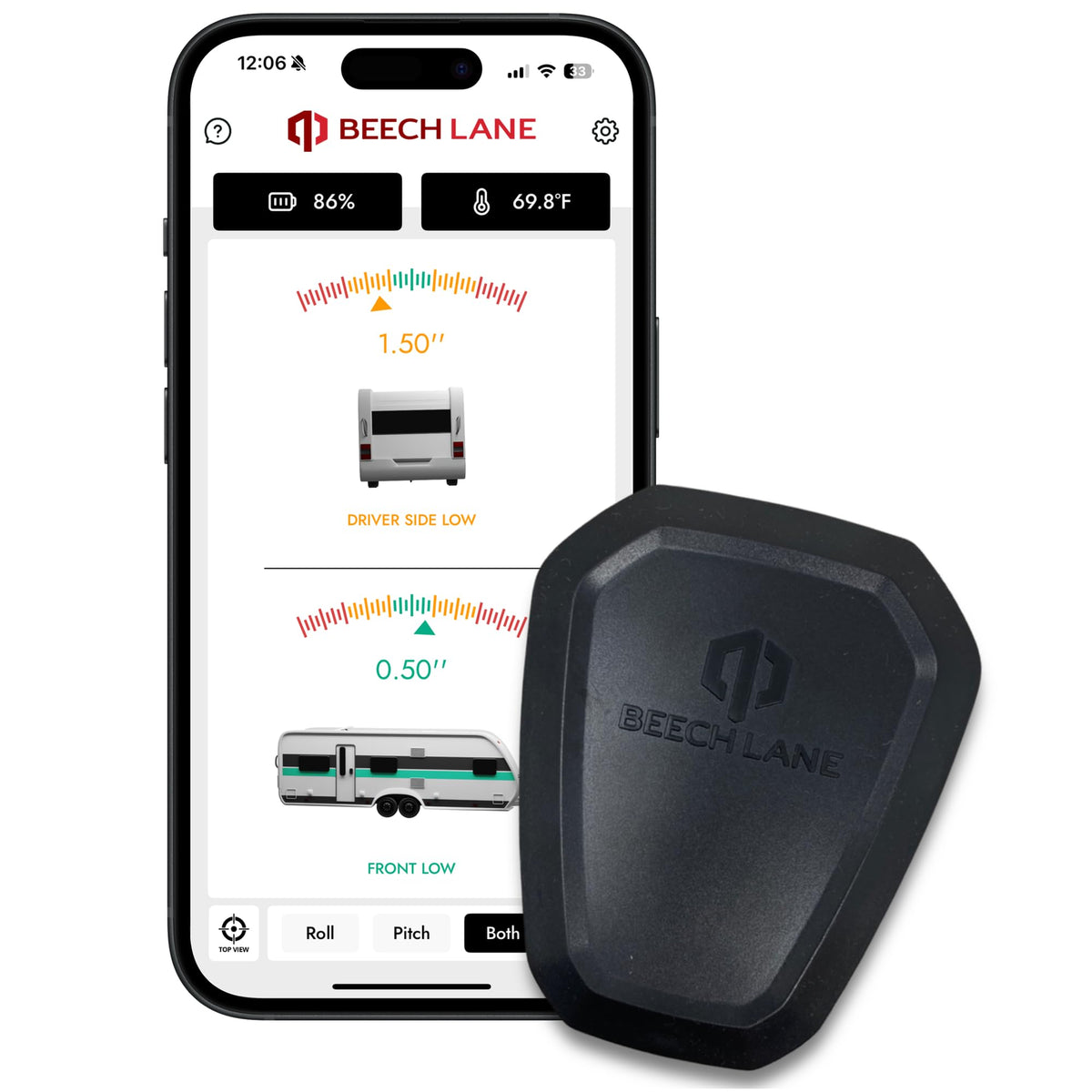 Beech Lane Wireless RV Leveling System, Made in the USA, User-Friendly Phone App With Real-Time Precise Leveling Measurements, Advanced Wireless