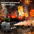 Fog Machine 500W with 14 Color RGB LED Lights and Auto Mode, 2000CFM Smoke Machine Fog with Wireless Remote Control for Parties Indoor Outdoor