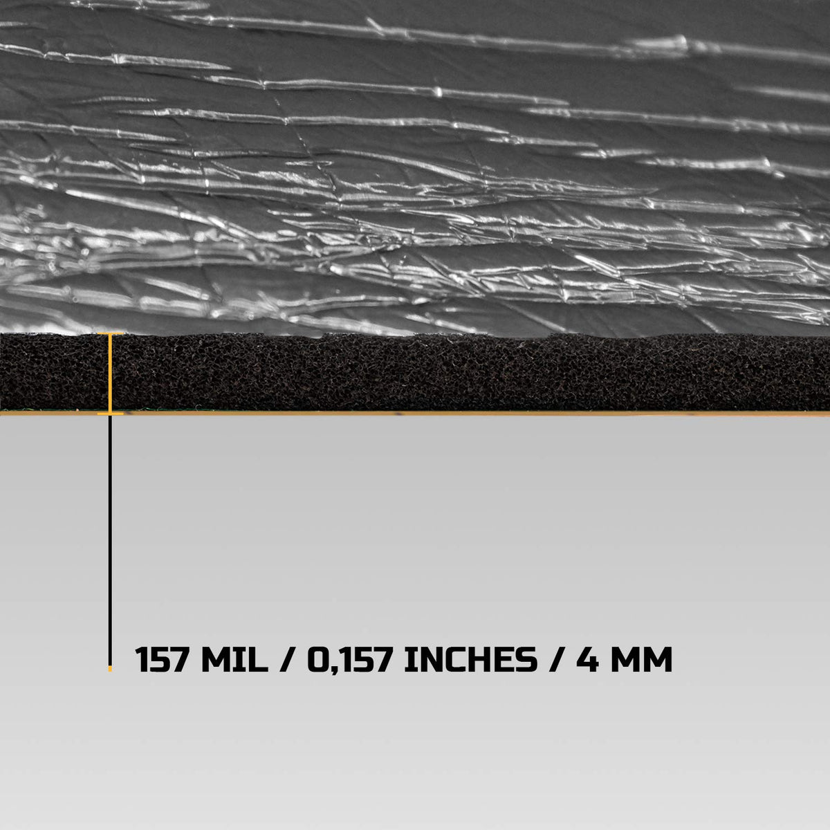 Siless Liner 157 mil (4 mm) 36 sqft Aluminum Foil Finish Car Sound Deadening & Heat Insulation Closed Cell Foam - PE Foam Sound Deadener