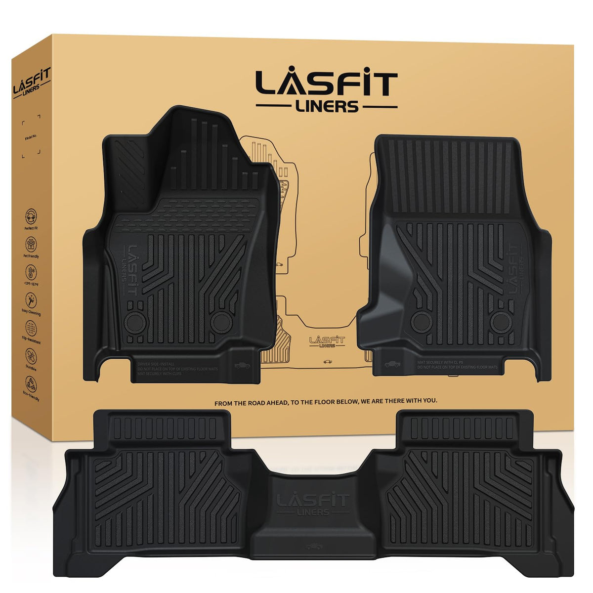 LASFIT Floor Mats for Toyota Tacoma 2024 2025 2026 Double Cab Auto Tran Gas