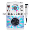 Singing Machine Portable Karaoke Machine for Adults & Kids with Wired Microphone, White - Built-In Speaker, Bluetooth with LED Disco Lights - Karaoke