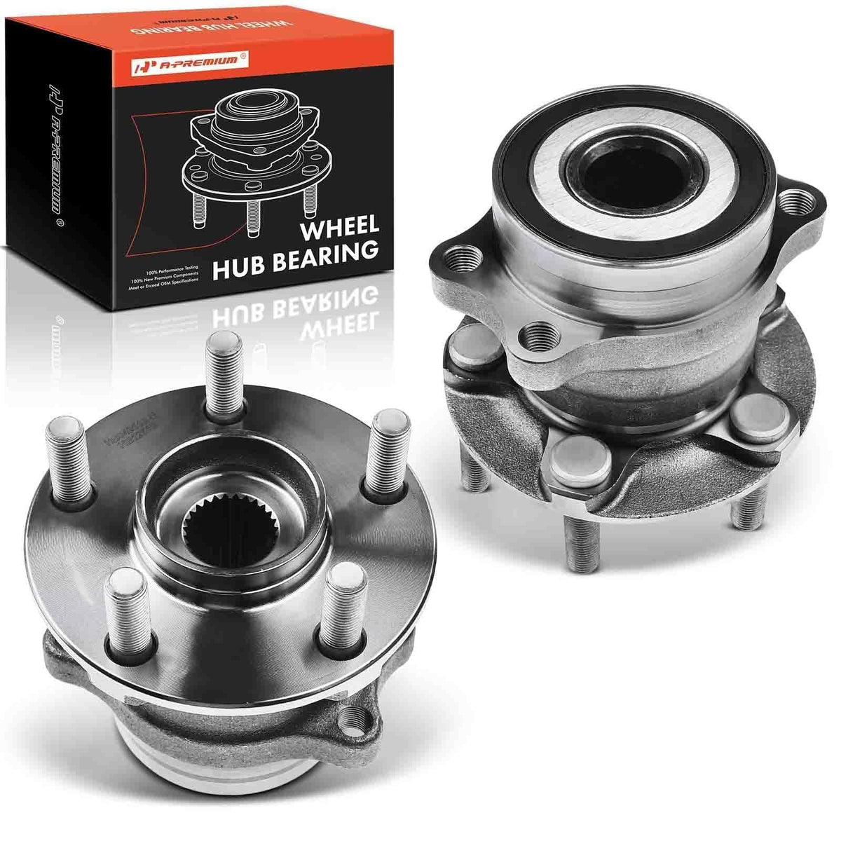 A-Premium 2 x Rear Wheel Bearing and Hub Assembly with 5-Lug