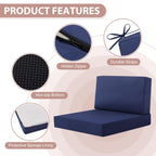 7-Piece Patio Furniture Cushions Set, Replacement Outdoor Cushions for 4-Seat Patio Sectional, Waterproof & Fade Resistant Deep Seat Cushion for