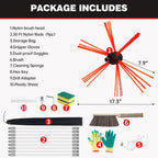 30 Ft Chimney Sweep Kit with 9 Flexible Rods & Chimney Brush