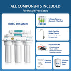 APEC Water ROES-50, 5-Stage Under Sink Reverse Osmosis System, 50 GPD