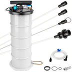 6.5L Oil Extractor Pump - Pneumatic/Manual Automotive Fluid Extractor with Extended Suction Hoses & Brake Bleeding Hose for Oil/Fluid Change