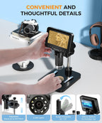 PalliPartners Digital Microscope for Coins with Light HD Screen