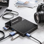 1TB External Hard Drive, USB C & USB 3.0 Multiport Hub+ SD/TF Card Reader 7-in-1 All in One, Docking Station, Multi-Function HDD for Windows, Mac