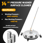 14'' Pressure Washer Surface Cleaner, Power Washer Accessory