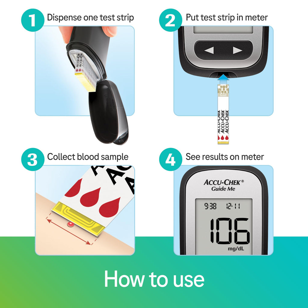 Accu-Chek Guide Glucose Test Strips, Pack of 100