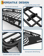 GarveeLife 46" x 36" Universal Roof Rack Cargo Carrier Basket, 200 Lbs Capacity Rooftop Cargo Rack, Car Top Luggage Holder Basket Heavy Duty for SUVs