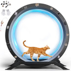 GTPLAYER Cat Wheels, 40" Diameter, Large Cat Exercise Wheel for Indoor Cats cat Treadmill Metal with Detachable Carpet & Teaser/Stickers, Ultra-Quiet
