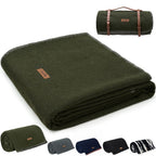 100% Wool Blanket, 62" x 86", Warm, Thick, Military, Camping Gear