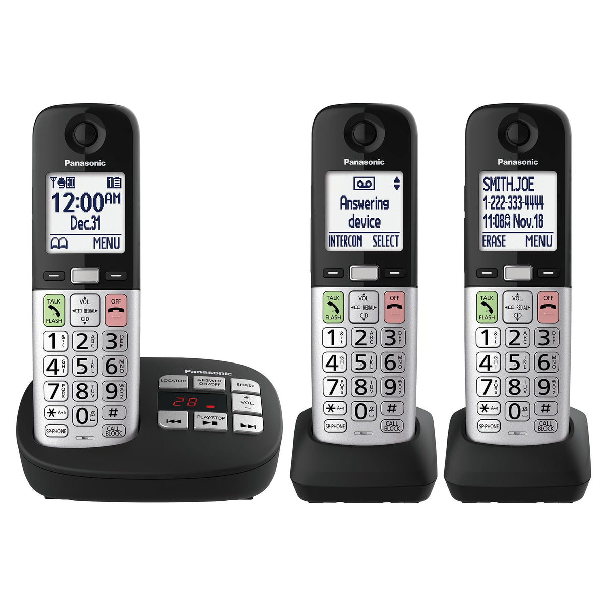 Panasonic Cordless Phone, Landline Phone with Volume Boost and Slow Talk